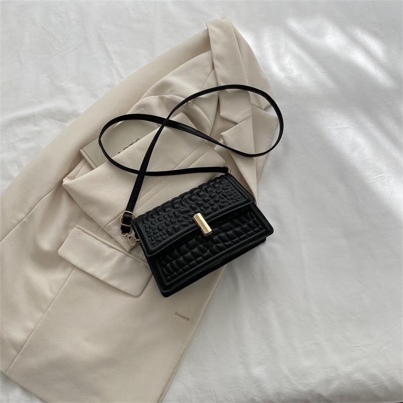 

Elegant Retro Chic Small Square Bag For Women 2023 Trendy Fashion Shoulder Bag For Casual Commuting Crossbody чёрный