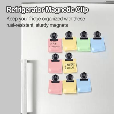 10 Stück robuste magnetische Clips, schwarz, rund, für Kühlschrank, Whiteboard, Organisation, Display-Befestigungen, Stifthalter