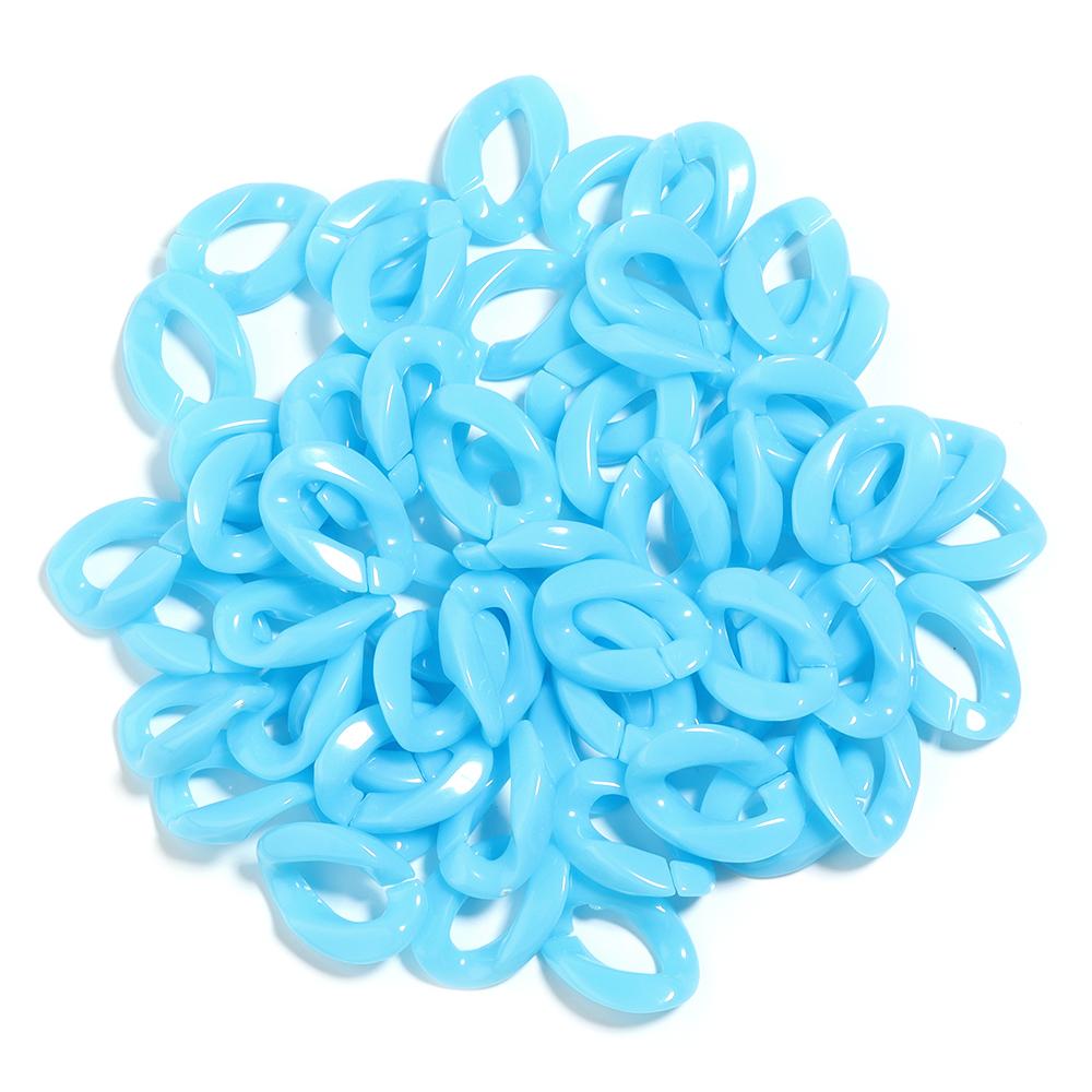 50pcs/Lot Colorful Acrylic Link Chain Buckle Beads For Necklace Bag Chains Connector Clasps DIY Necklace Clothing Jewelry Making