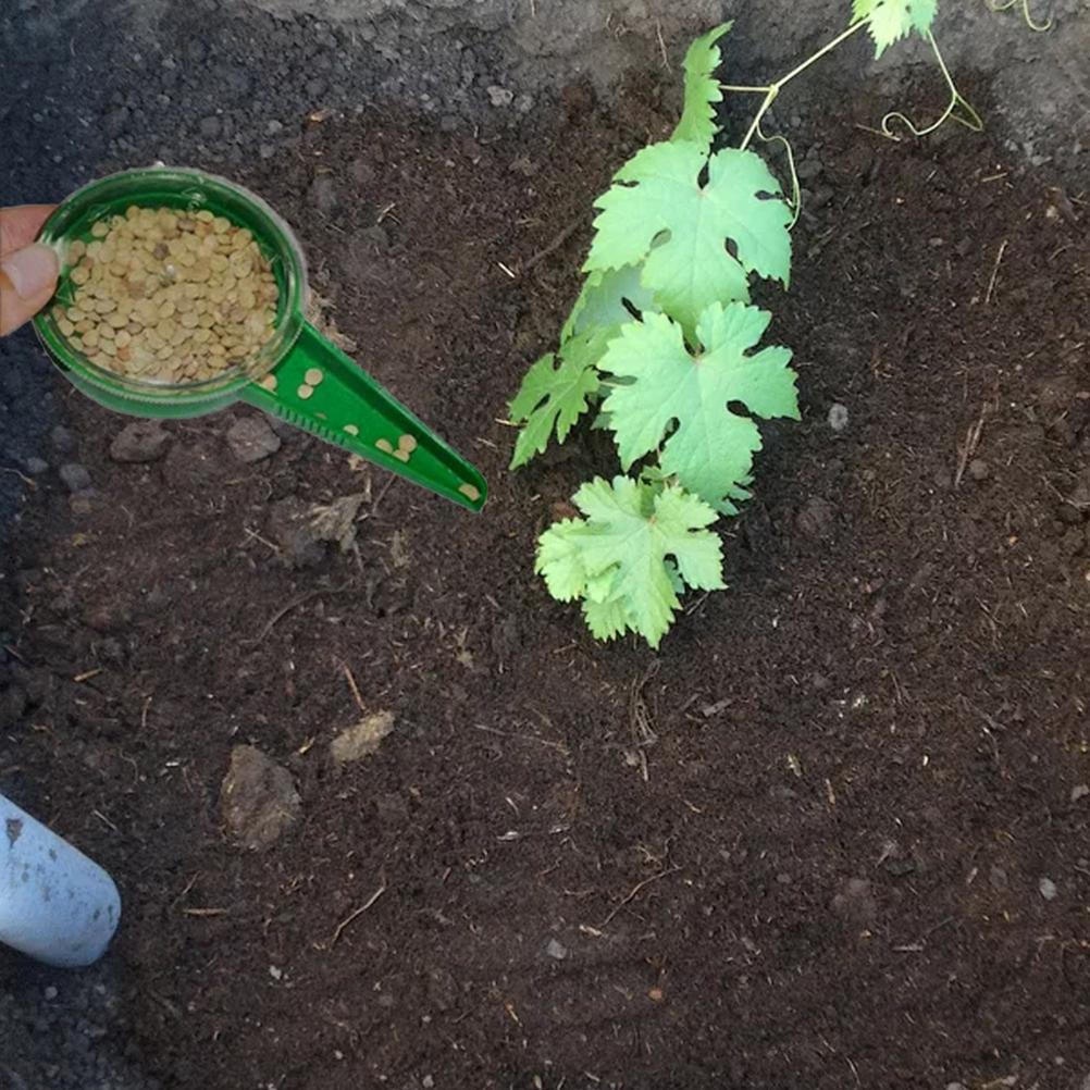 5 Setting Handheld Seed Planter Green Transplanter Tool 12x6.5cm