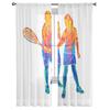 Young Woman Plays Squash Sheer Curtains for Living Room Transparent Tulle Window Curtain Bedroom Kitchen Home Decor Veil Drapes