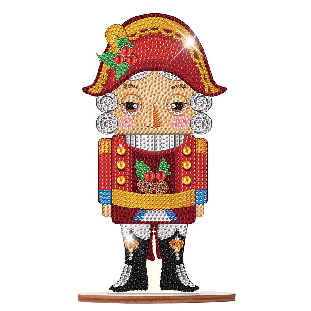 Diamond Painting Christmas Ornament Wooden Desktop Nutcracker Table Top Diamond Painting Decor for Home Office Desktop Decor
