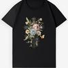 Gothic Floral Cross T-Shirt | Butterfly & Rose Design | Unisex Cotton Tee