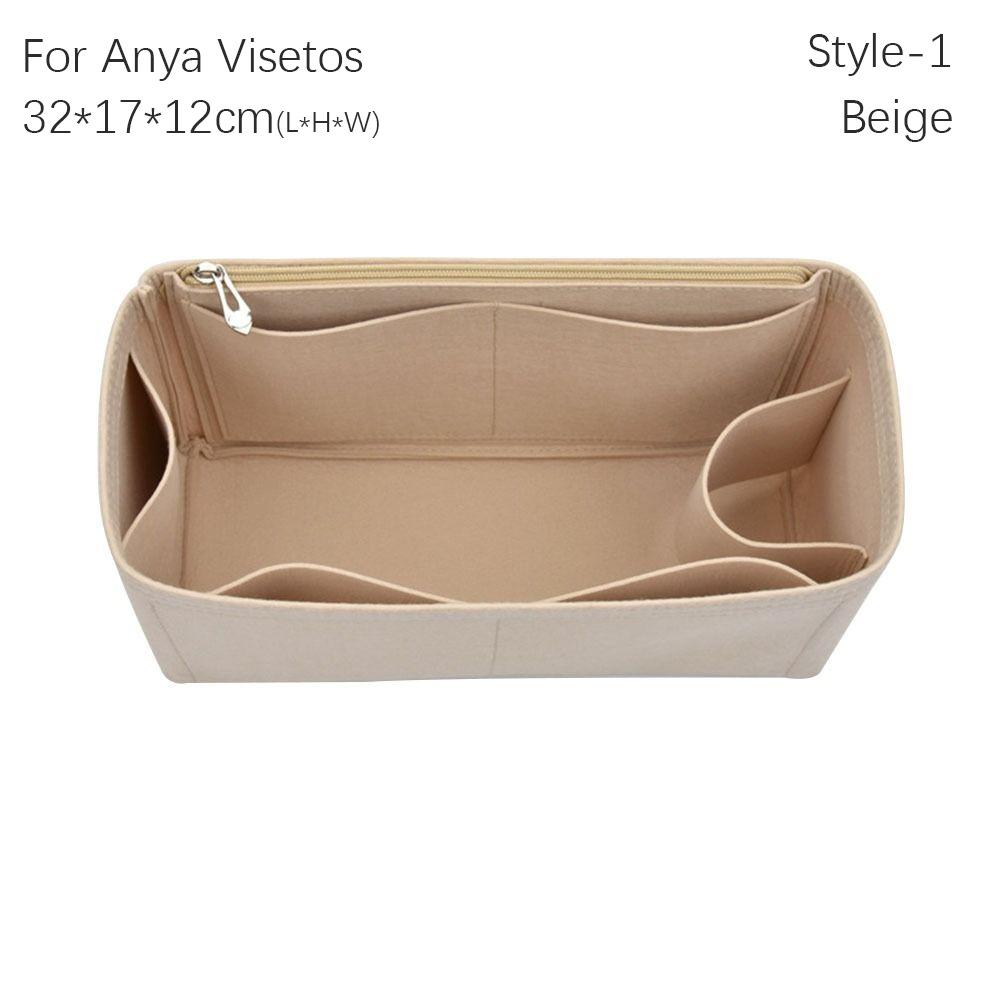 Filz-Einsatz-Futterbeutel Organizer Handtasche Tote Bag Innentasche Für Liz Visetos / Anya Visetos