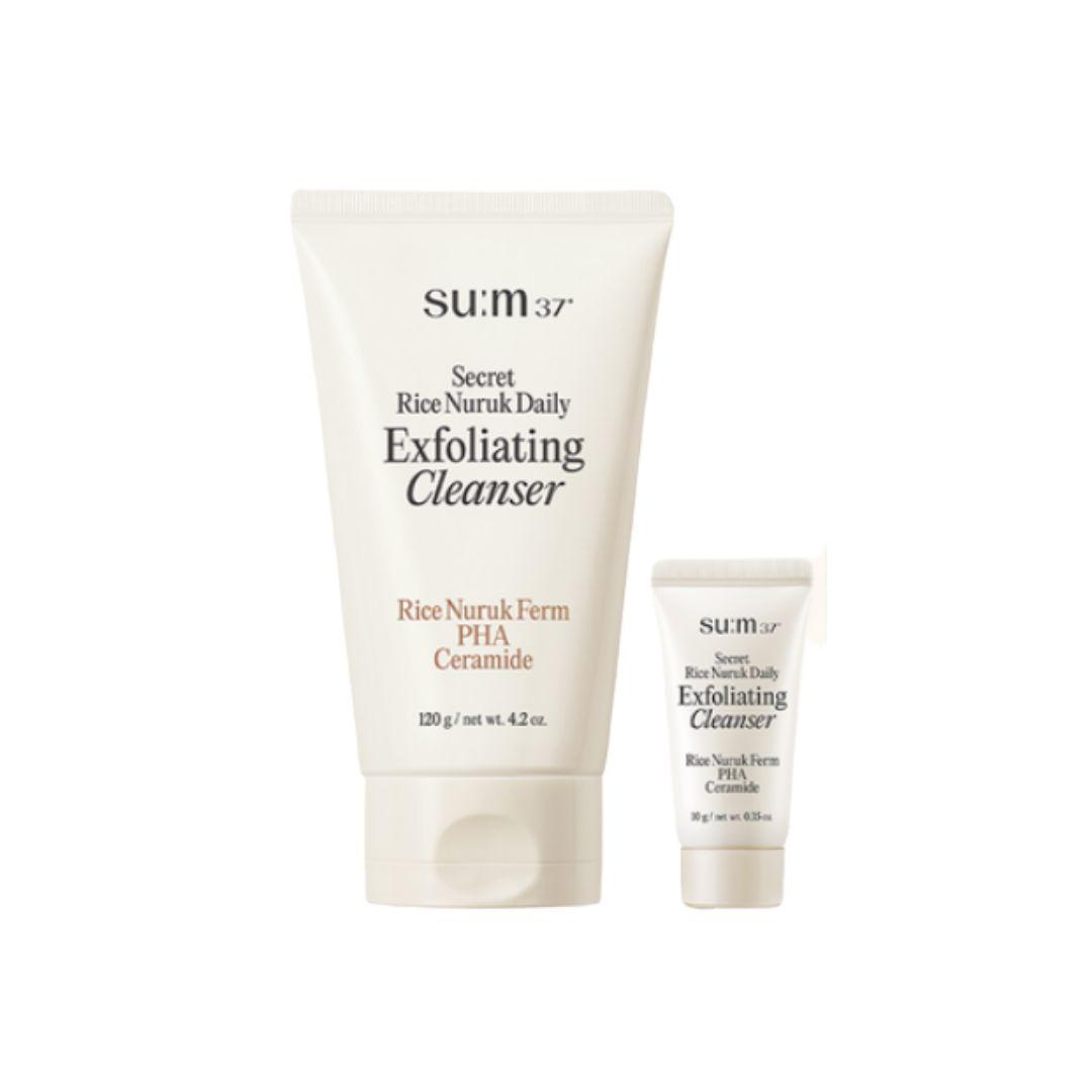 SU:M37° Secret Rice Nuruk Peeling to Foam Cleanser Exfoliating & Brightening Set 120g + 10g