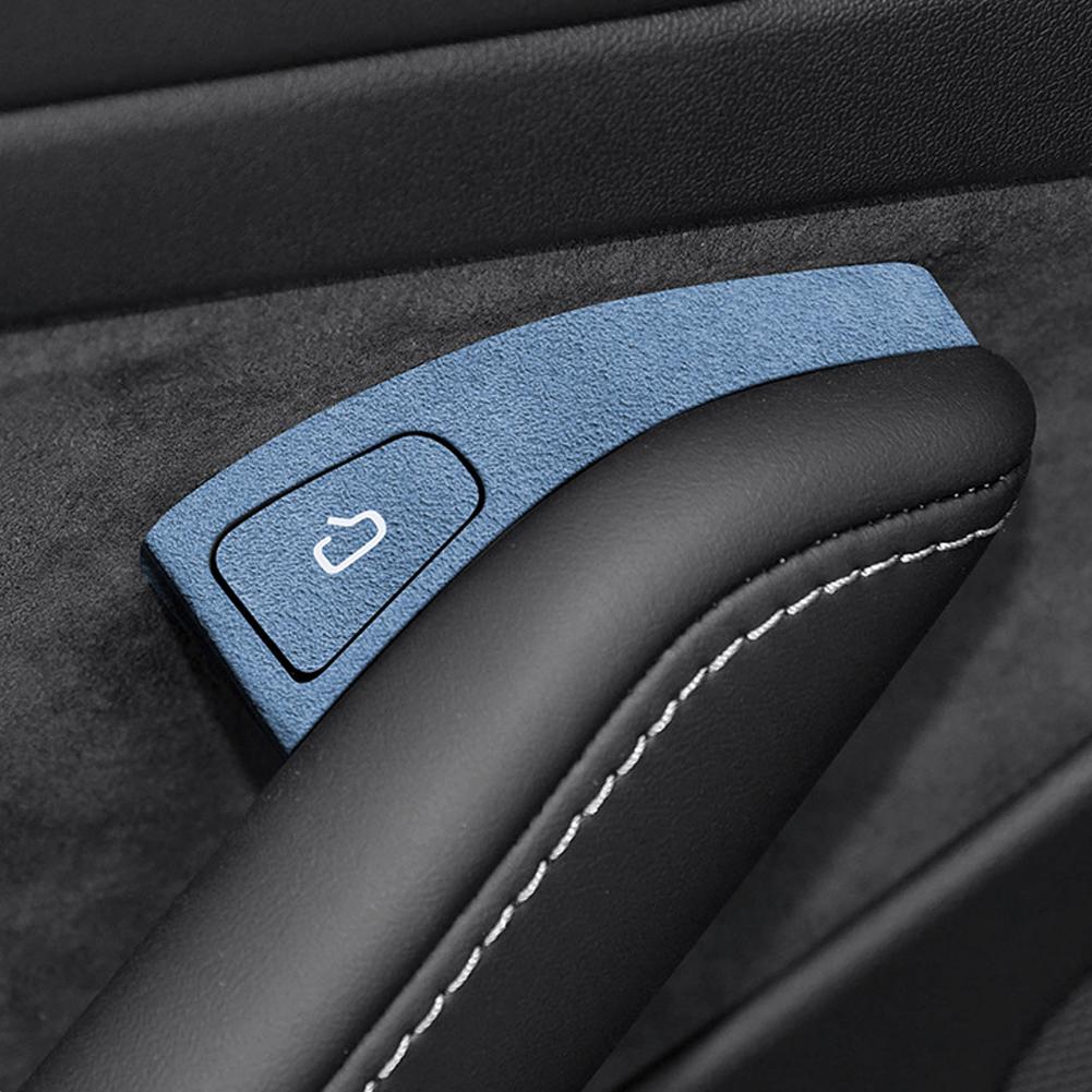 4 Peças/Conjunto Capa Decorativa para Botão Interruptor da Porta Interior do Carro Adesivo de Acabamento do Painel de Controle Camurça Para Modelo 3 Y 2019-2023 Acessórios