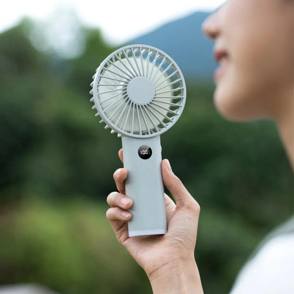 

Portable Electric Fan Handheld Fan 100 Speeds USB Rechargeable 3600mAh 100 Gears Mini Air Cooler Fan Outdoor Activity абрикосовый