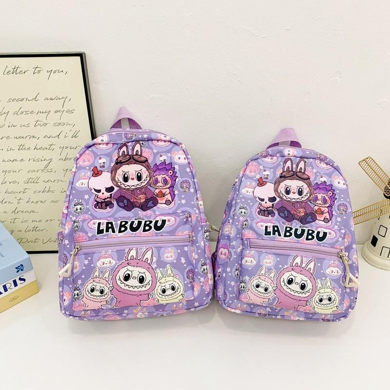Adorable Labubu Cartoon Kids Backpack Lightweight Nylon Design For Ages Two To Six