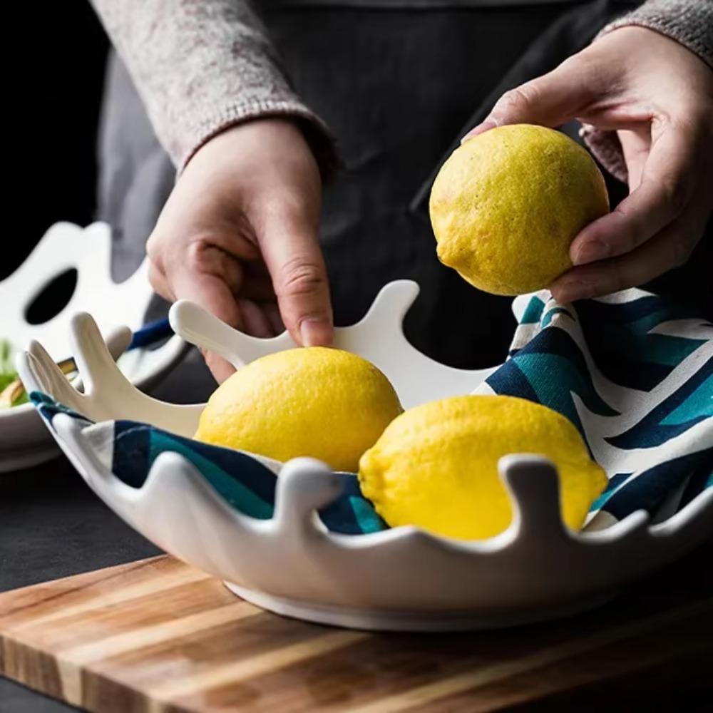 Nordic Style Irregular Porcelain Dinner Dish Heat-resistant Snack Tray Microwave Oven