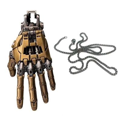 Przenośny Mechaniczny Bioniczny Wisiorek Ręka Akcesoria Biżuteria Steampunk Mechaniczne Ręce Naszyjnik