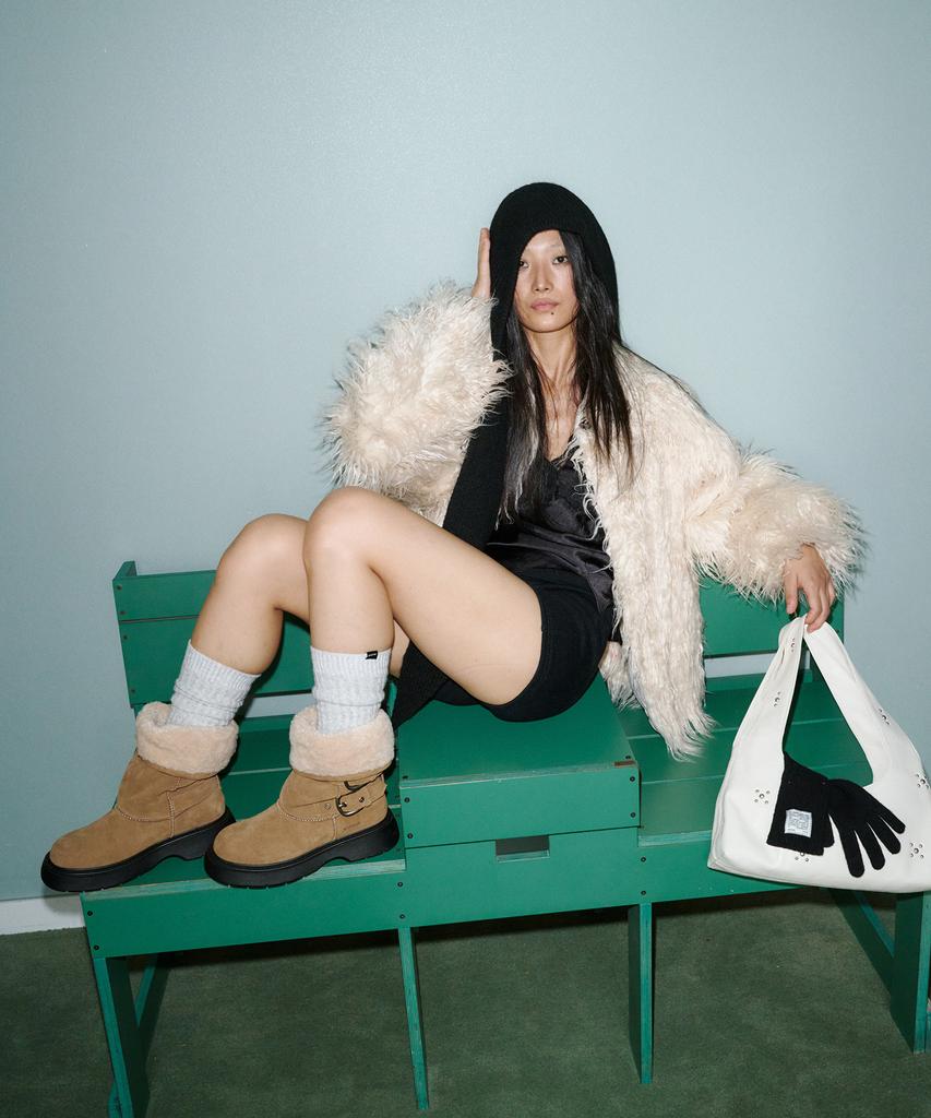 Khiho Portrel Fur Boots Beige