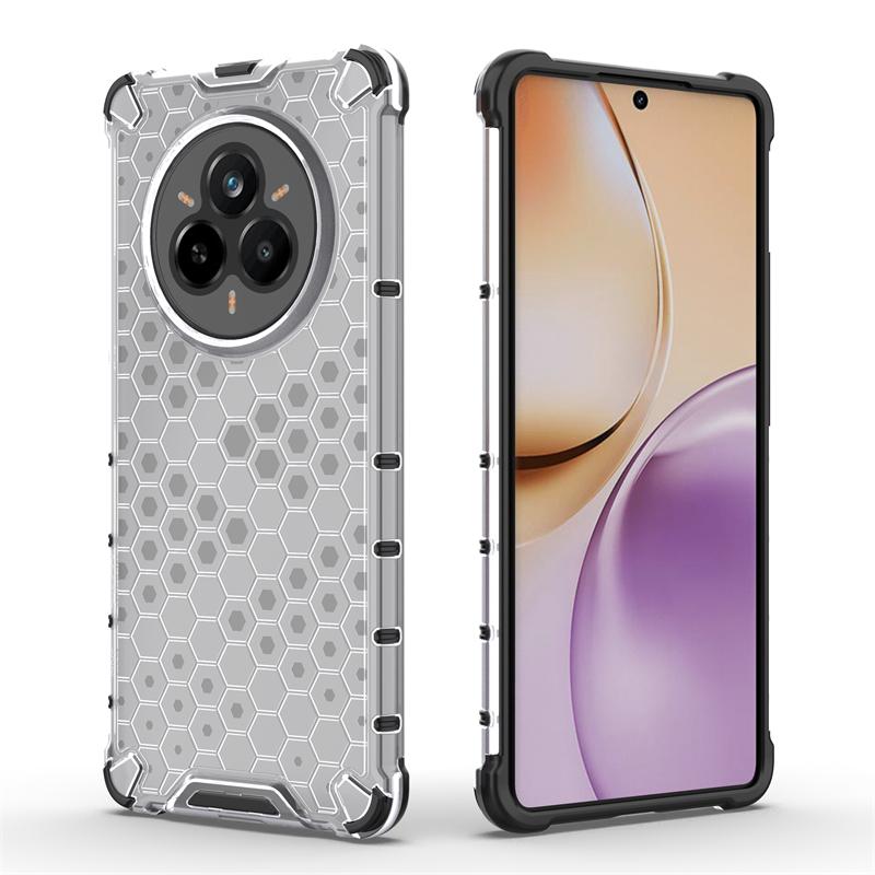 Transparent Phone Case For Realme 14 Pro Honeycomb Armor Back Case For Realme 14 Pro Plus 14 Pro+ Cover For Realme 14 Pro Case
