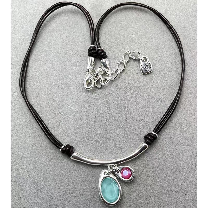2024 UNOde50 High-Quality Leather & Gemstone Romantic Necklace for Women