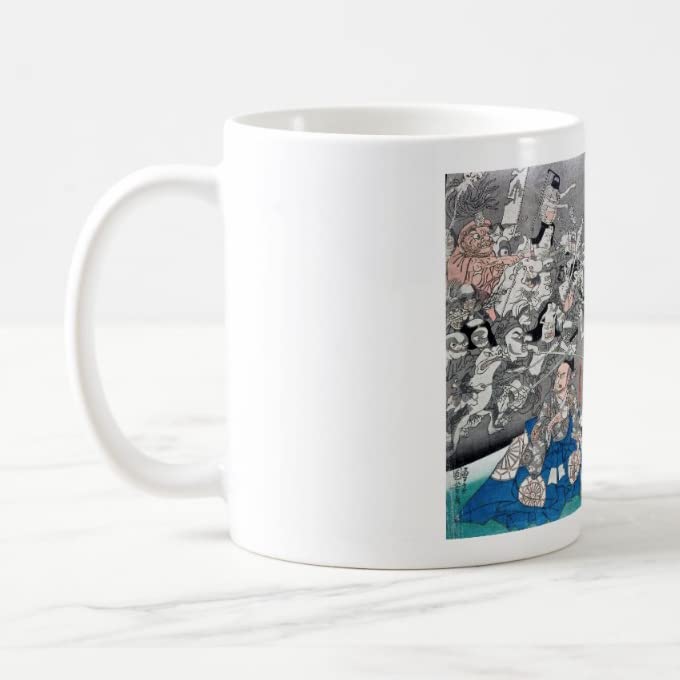 Utagawa no Yorimitsu Yakata Tsuchigumo Yokai Photo Mug Kuniyoshi's "Minamoto Wonasuzu" Mug (Ukiyo-e Series) (A)
