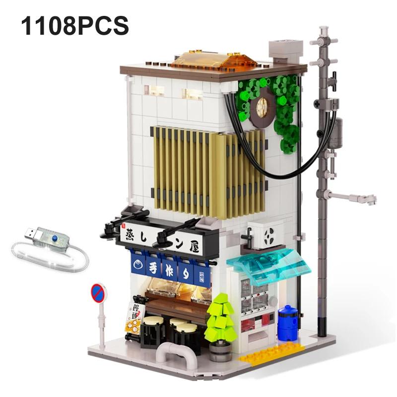 

Японская паровая булочка Дом Архитектура Строительные блоки Друзья Магазин Фигурки Кирпичи Игрушки Цветущая вишня Детские подарки