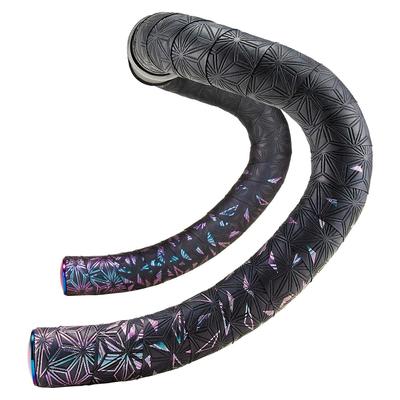 Supacaz Cycling Handlebar Tape - Super Sticky Kush - Star Fade - Oil Slick + Oil Slick Star Plugz