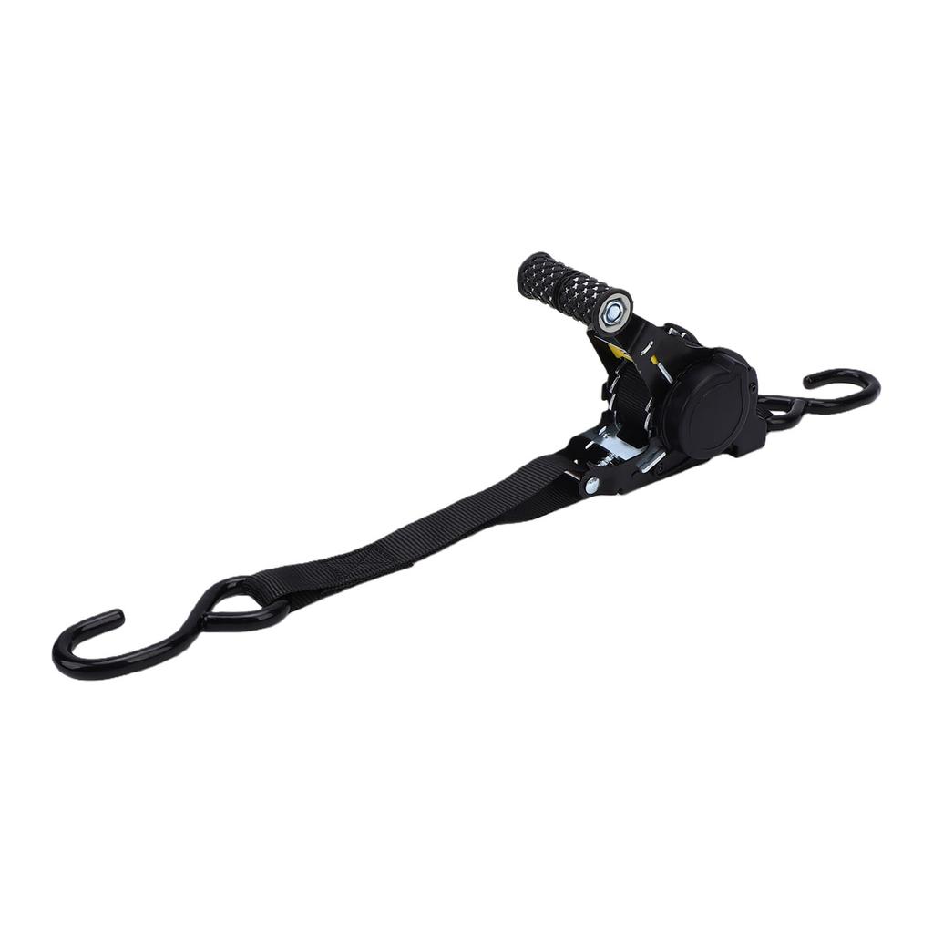 Retractable Ratchet Strap with Padded Handle 1 Inch 10 Feet Auto Retraction Tie Down Strap for Cargo Transport 1500lb