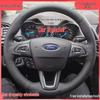 Hand-Stitched Leather Steering Wheel Cover for 2015-2018 Ford Focus & 2017 Kuga