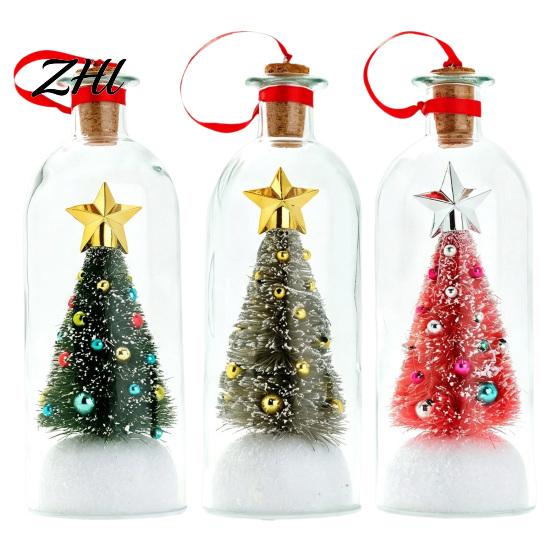 Schneeflocken-Stechpalmen-Ornamente Aufnehmbare Weihnachtsbaum-Flaschenpost, Sprachaufnahme Feiertags-Andenken Dekoration für den Eingangsbereich mit