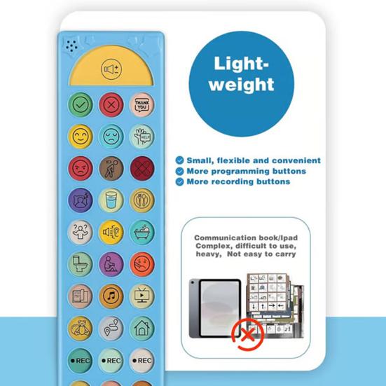 AAC Communication Device with 6 Programmable Buttons Adjustable Volume Speech Therapy Stroke Rehab Non-Verbal Communication Tools Talking Aid