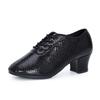  Latin Dance Women Snakeskin Leather Shoes Heels Soft Sole Modern Salsa Ballroom Dancing Shoe Woman Jazz Tango Shoes