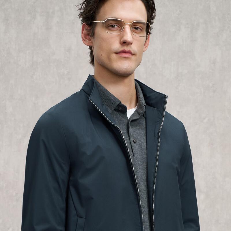 EMZ Men's Pigskin Stand Collar Jacket