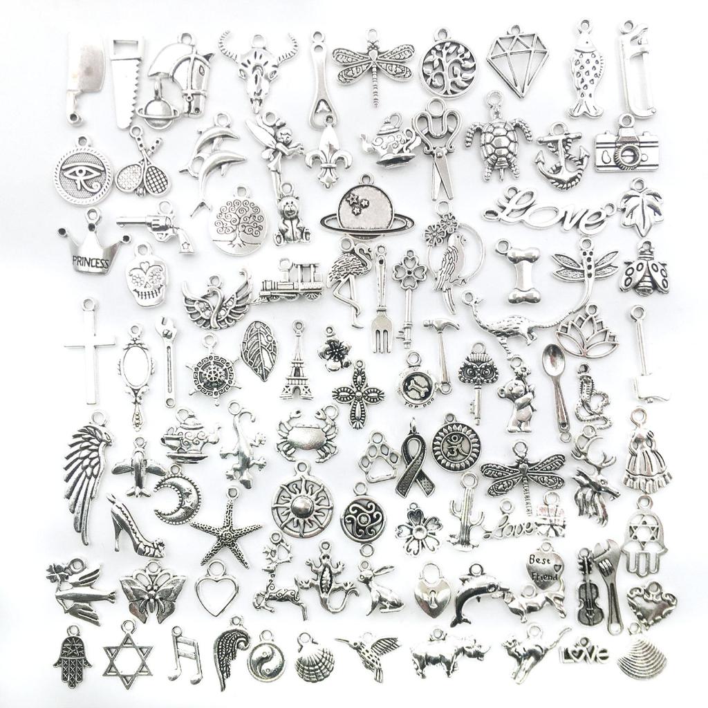 Tibetan Silver Charms: 100/300pcs for DIY Jewelry - Small Pendants for Bracelets & Necklaces, Alloy Accessories