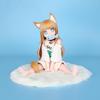 In Stock Anime Figure: Pretty Girl Sitting, Eating Fish - Soybean Flour Cat Girl Model Ornament