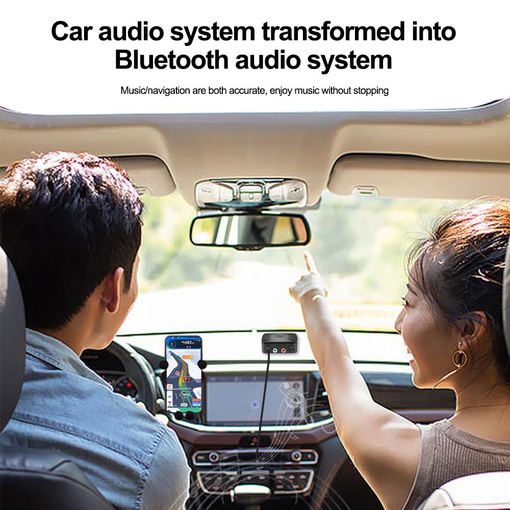 Bluetooth 6.0 Audio Receiver Wireless Stereo Music Hi-Fi 3.5mm Jack 2RCA Adapter Receivers with Mic for Car Speaker PC