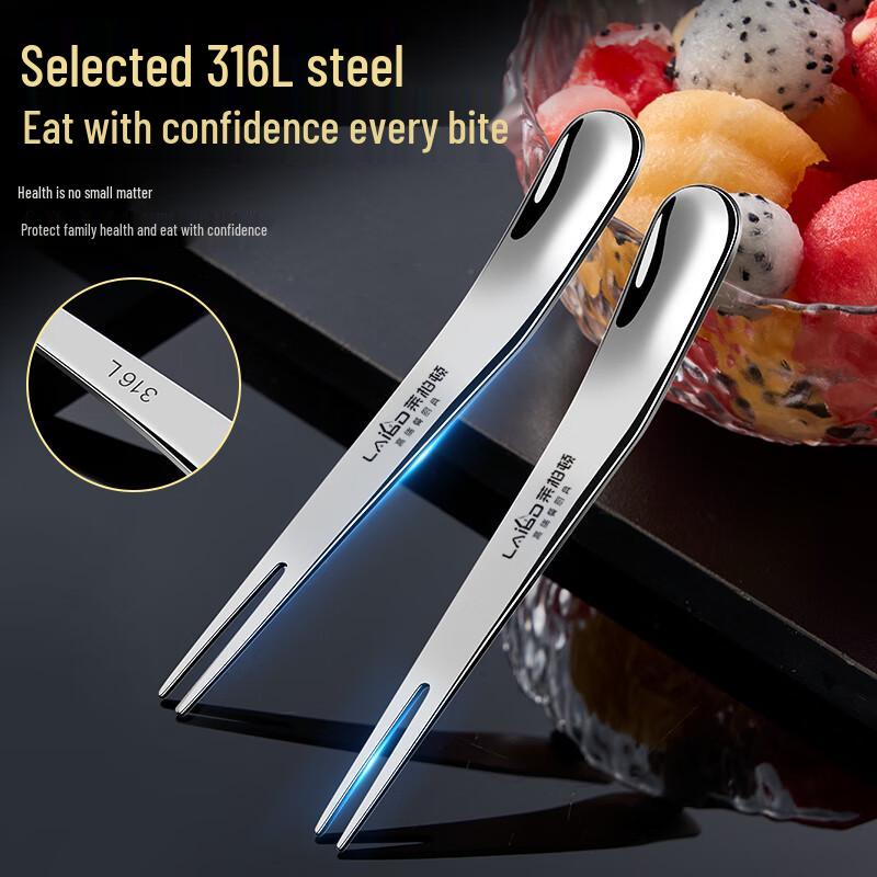 Laibodun 316L Stainless Steel Dessert & Fruit Fork Spoon