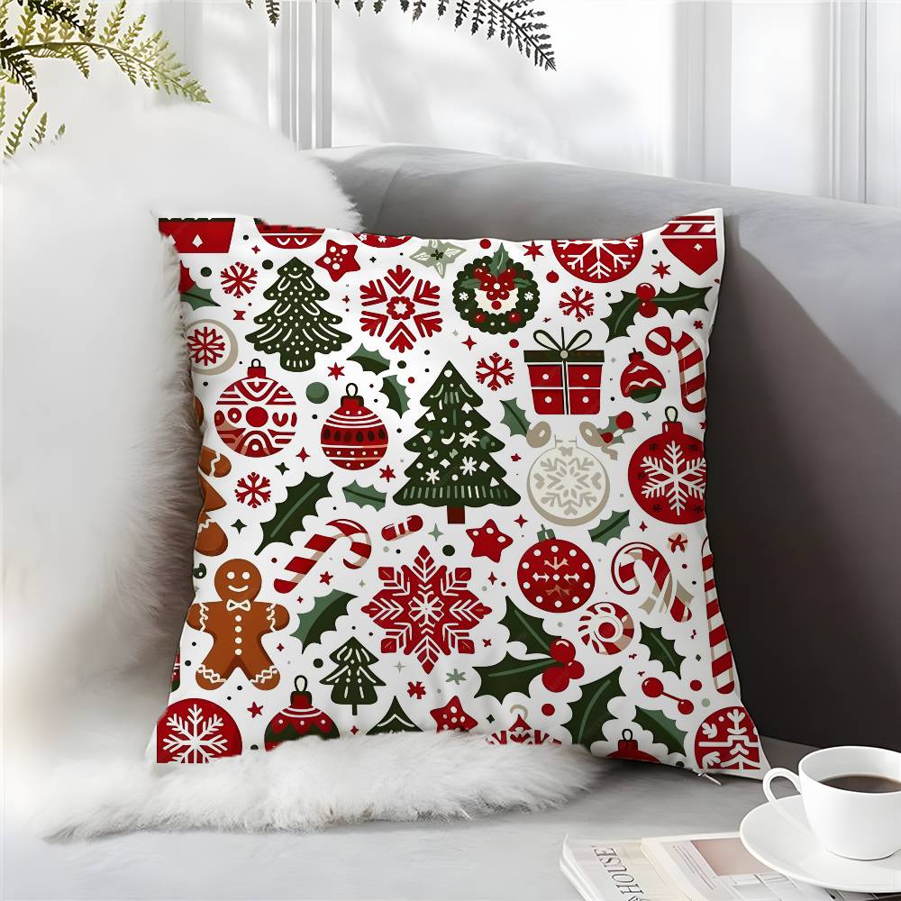 

Празднуйте Искусство Рождество День Принт Наволочка Комфорт Диван-кровать Шелковистый Элегантный Невидимая Молния На Заказ Декоративный c 12x12Inch