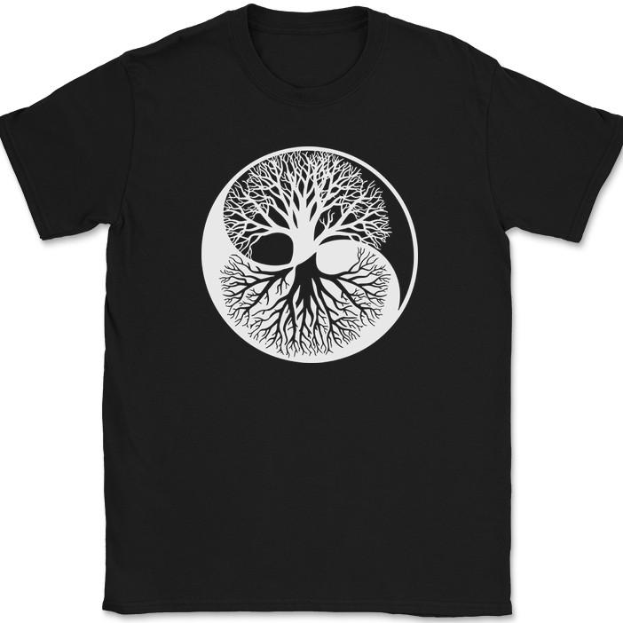 Tree of Life Yin Yang T-Shirt Peace Light Dark Taoism Graphic Tee