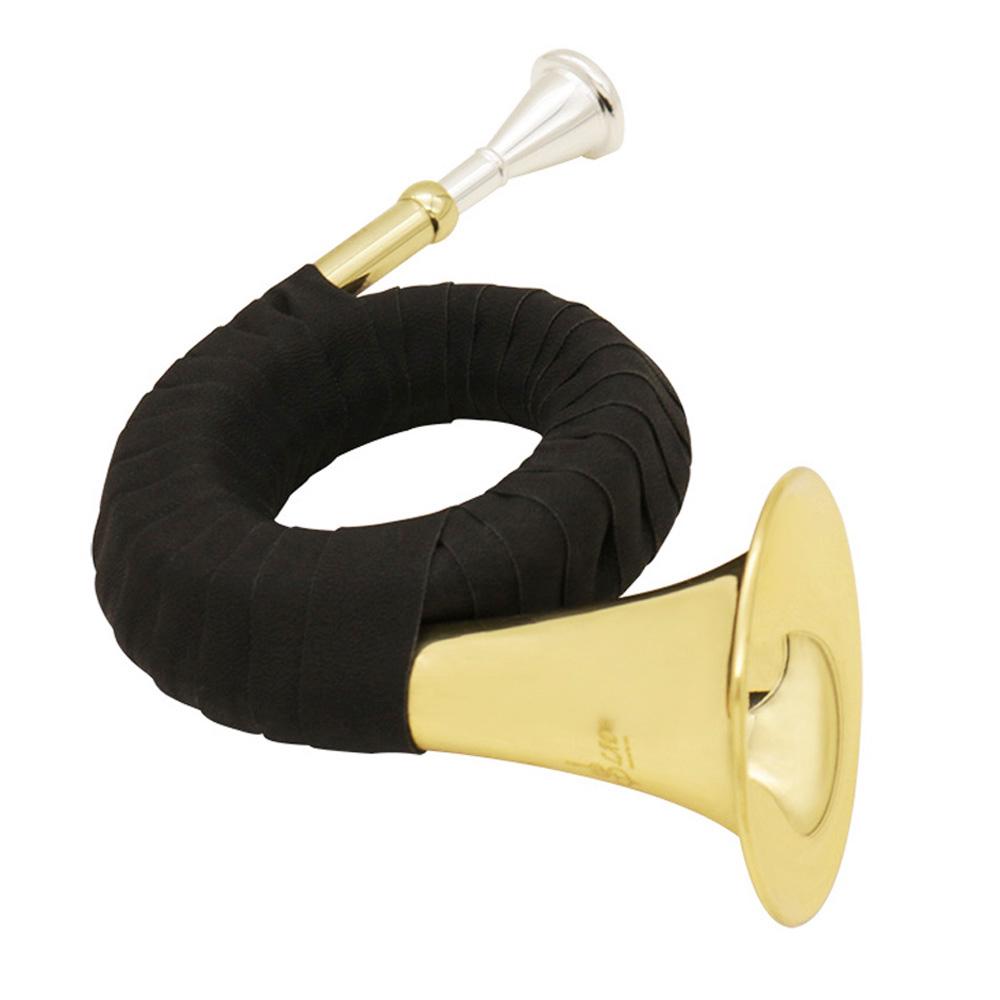 LADE Bb Brass Hunting Horn with Carry Bag Stand Cleaning Cloth