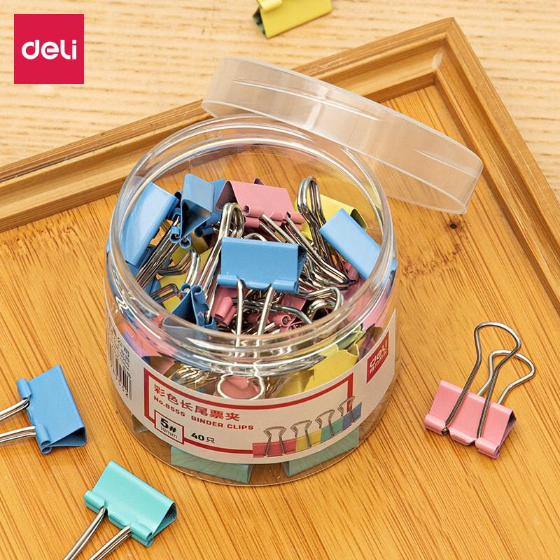 Deli 19mm Colorful Metal Binder Clips (4-Pack)