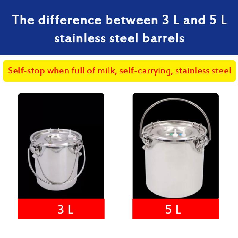 3L/5L dojící stroj automatický elektrický a pulzační pro farmy krávy kozy ovce vakuové čerpadlo nerezové vědro na dojení