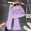 Girls' Thin Slip Suit Summer Children's Casual Slip Skirt Flared Nine-point Pants Two-piece Set