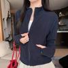 1776 Womens Slim Fit Stand Collar Zip Up Short Coat Casual Versatile Sweatshirt Top