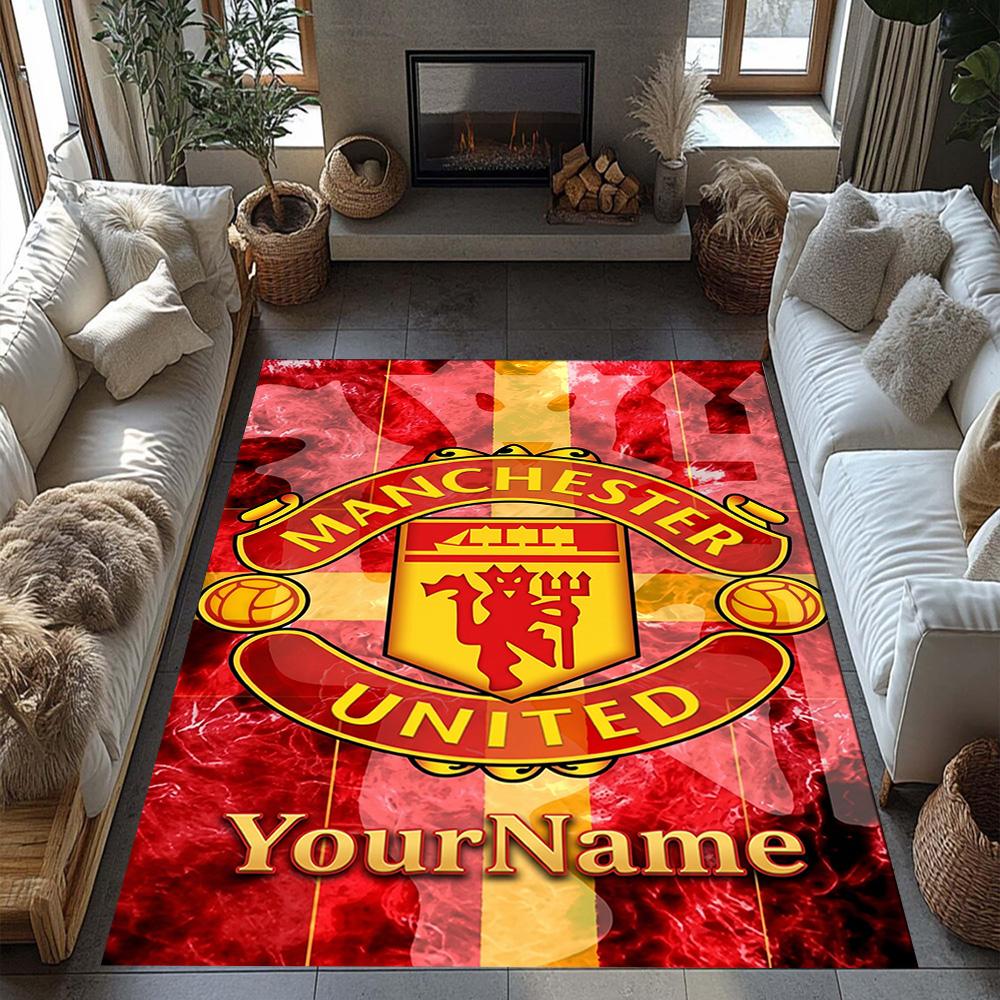 Manchester Personalized Name Carpet Suitable for Dormitory Playrooms Study room Foyer Anti-slip Rug Office home decor Gift for Festivals