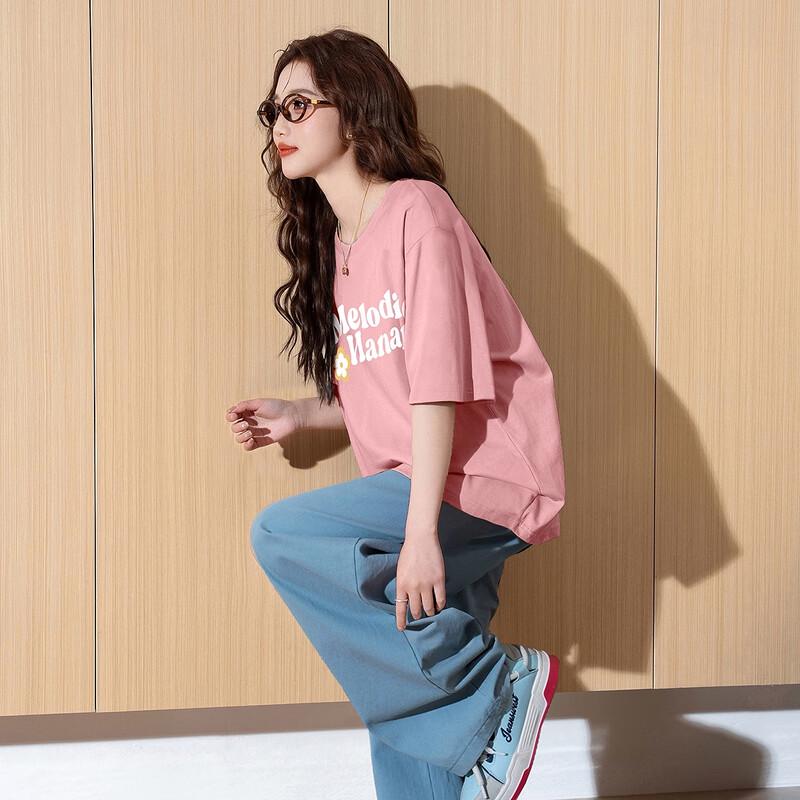 TonLion Women s Crew Neck Graphic Short Sleeve T-shirt L