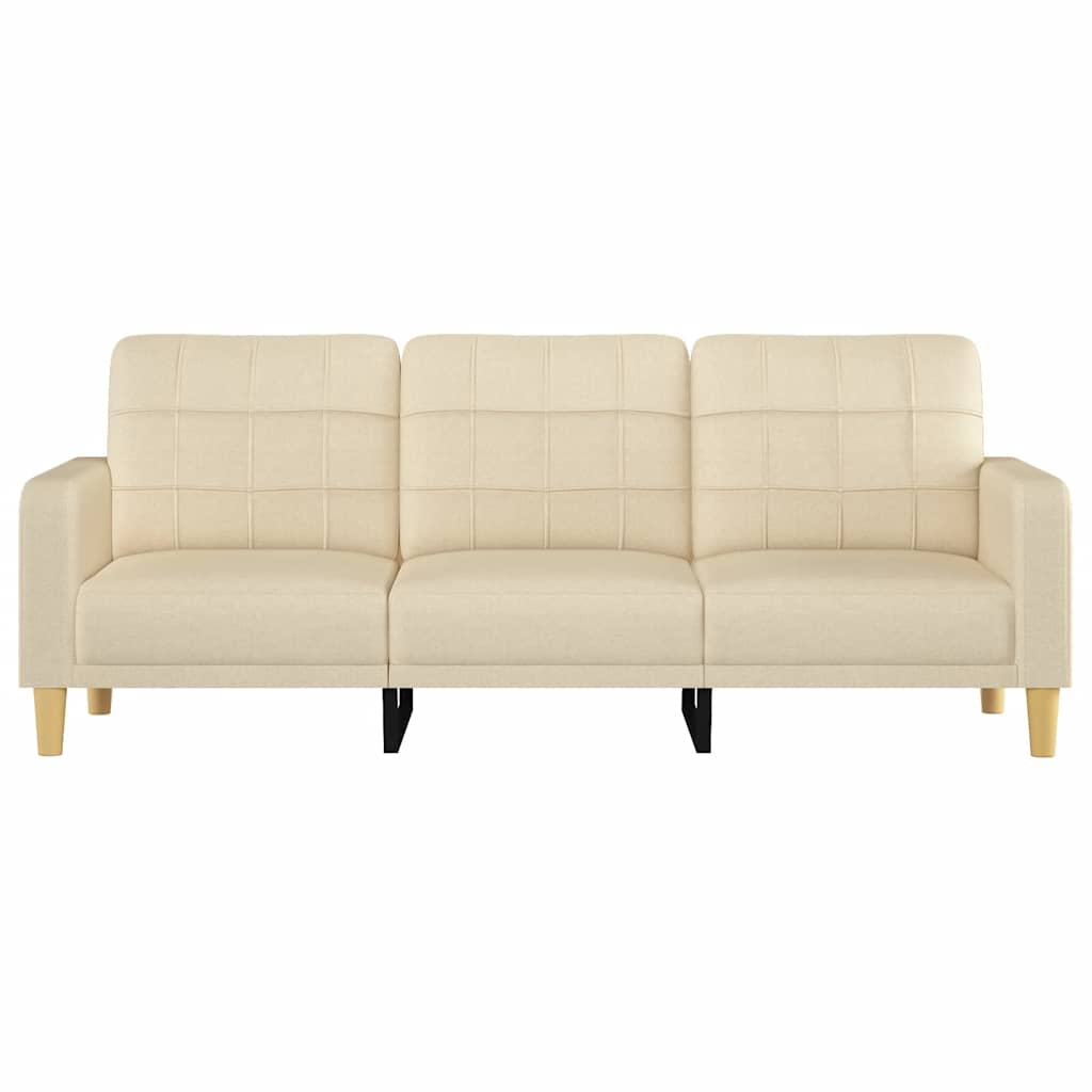 Vidaxl 3-Seater Sofa, Cream, 180 Cm, Upholstered In Fabric
