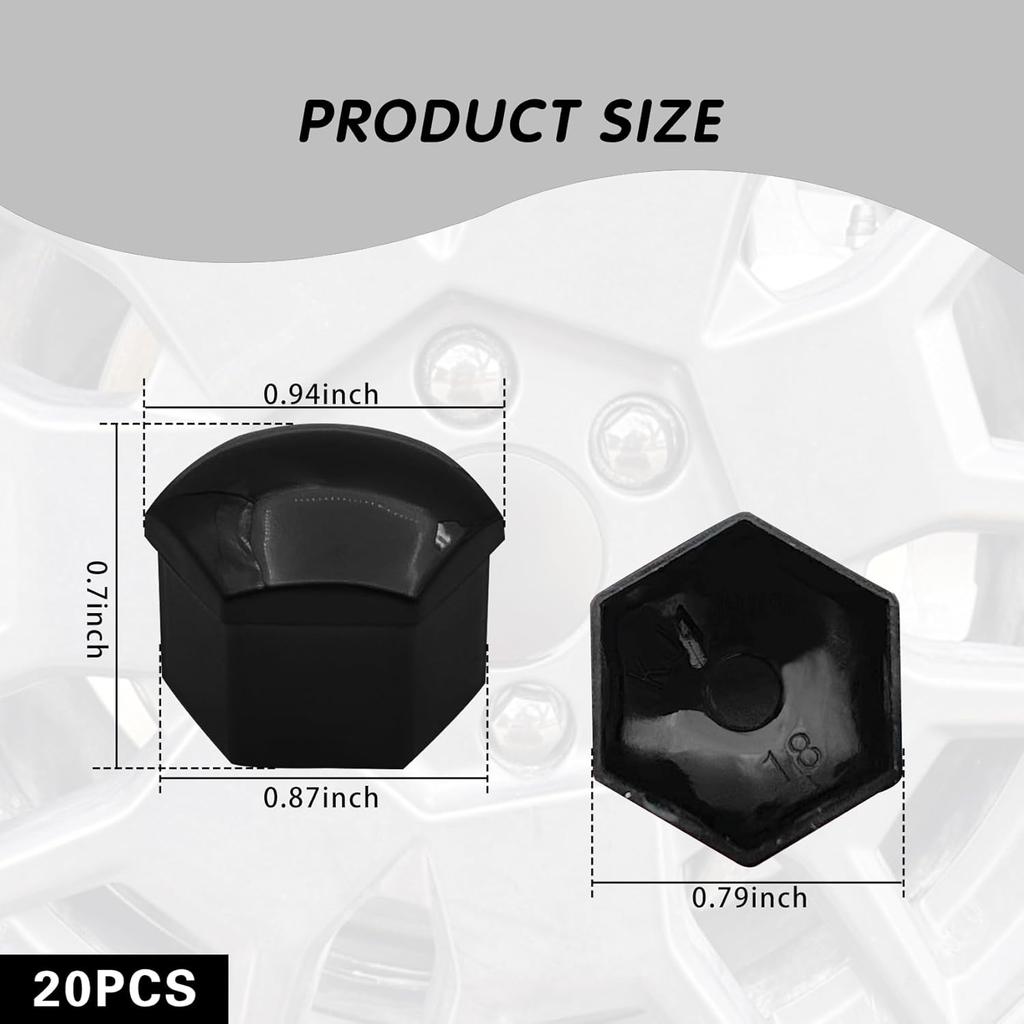 20PCS Lug Nut Covers, 17mm Hexagonal Nut Covers with Removal Tool, Car Wheel Nut Caps, Wheel Center Bolt Caps, Universal for Most Car Lug Nut Caps,