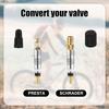 Valve Core Repair Kit for Presta, 4 Valve Cores 4 Valve Core Caps 4 Nuts 2 Plastic Caps 2 Converters and 2 Plastic & Alloy Valve Stem Dismantle