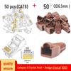 RJ45 Boot 50-Piece Set: Gold-Plated CAT6 Crystal Head & Network Cable Rubber Boots - 100 Pieces Total