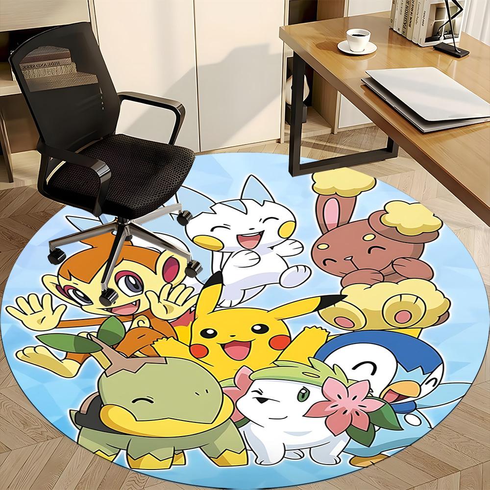 Pokemon Characters Office Round Area Rug, Under Office Chairs Bedroom Living Room Home Decor  a1022262