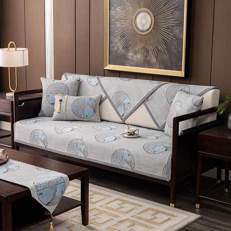 Chinese Jacquard Sofa Protector Cover For Living Room Stretch Sofa Cushion Mat Couch Covers Thicken Chair Sofa Towel Home Decor