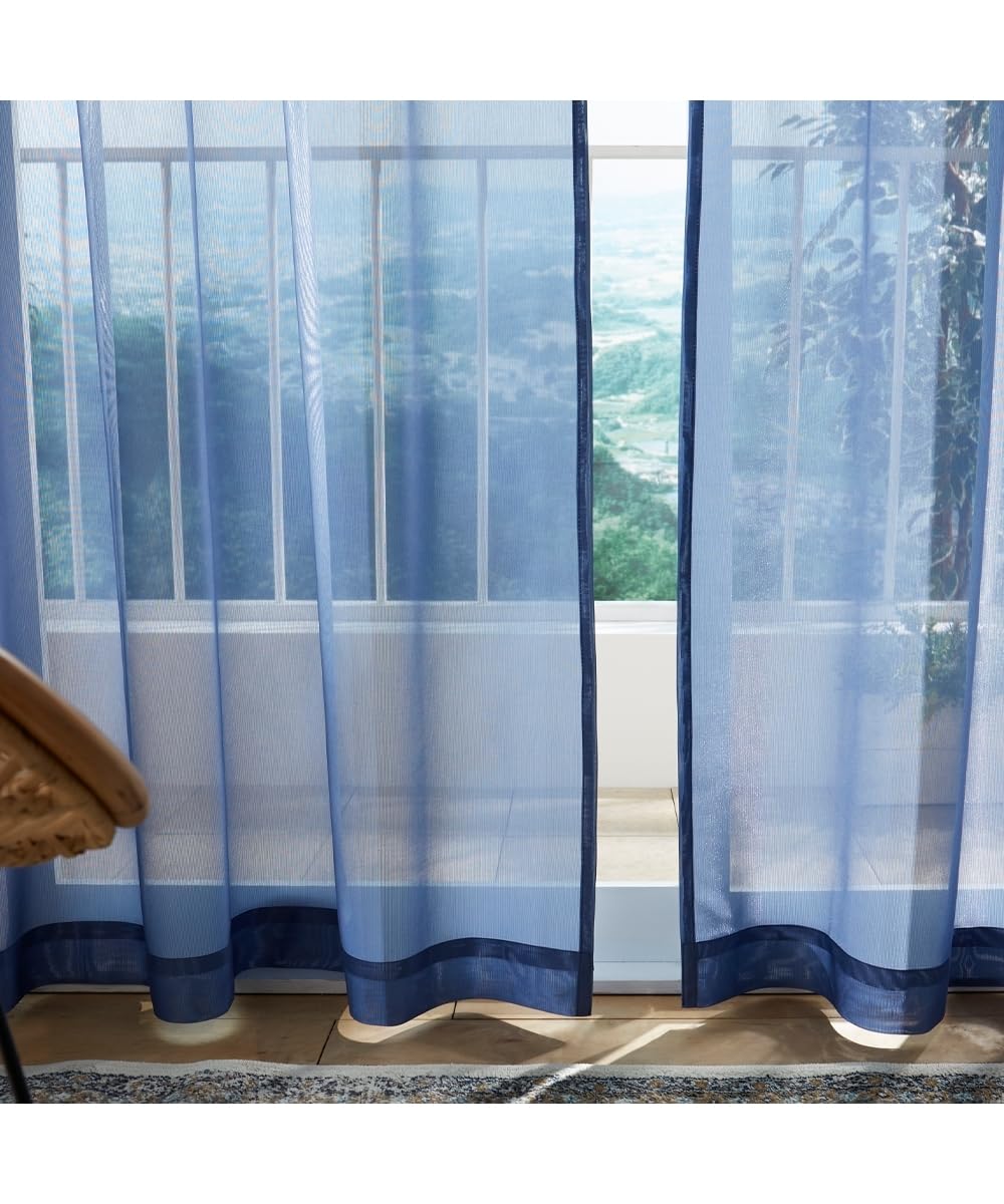 

Nissen Mirror Lace Curtains Blocking and UV Clear Navy 11 Wide x 108cm Long x 2 (Picture Protection) - View, Blue, (100cm Panels)