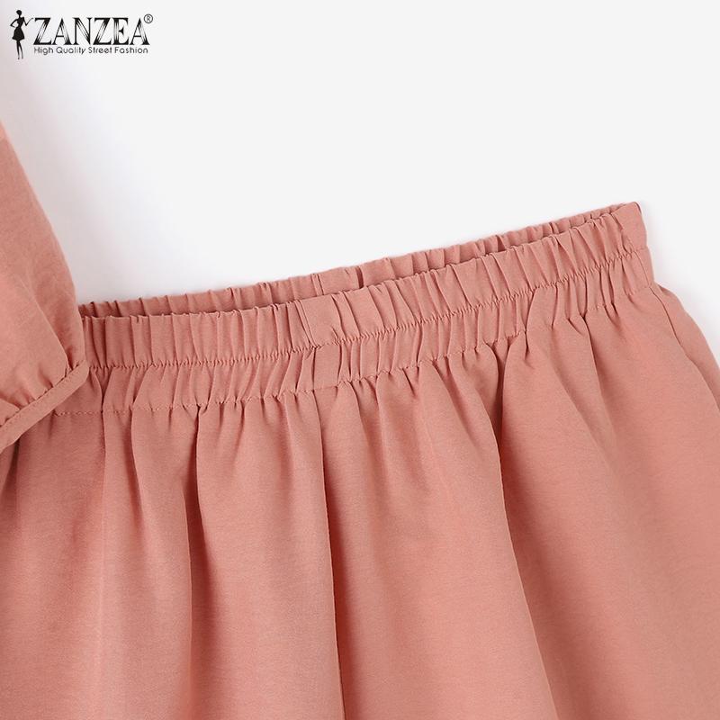 ZANZEA Dámská halenka a kraťasy, ležérní letní dvoudílný oblek