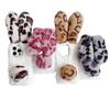 For iPhone 16 Pro Max Case Fluffy Leopard Splicing Bunny Plush TPU Phone Cover