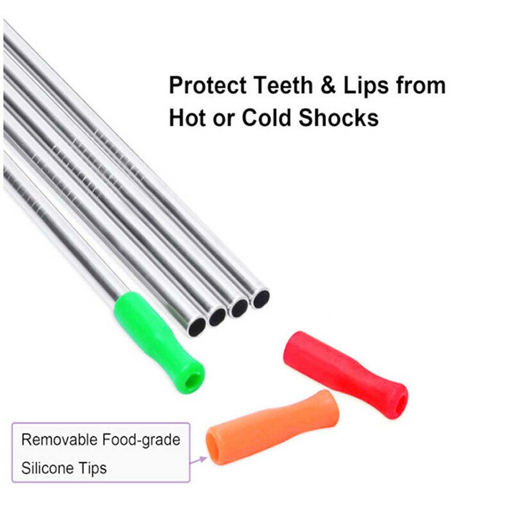 Cover Fit for 6mm Wide Stainless Steel Straws Teeth Protector Straw Tip Bar Tool Party Accessories