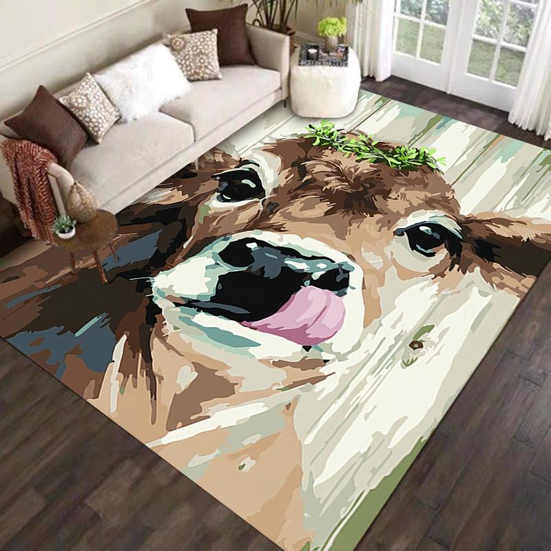 Painting Style Animals Pattern Carpet for Home Living Room Bedroom Sofa Doormat Decor Large Area Rug Non-slip Floor Mat Fashion
